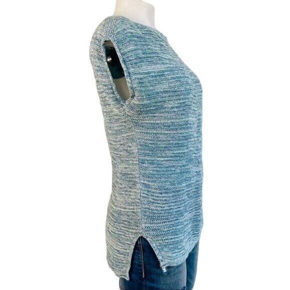 Old Navy Blue Knit Comfy Cap Sleeve Sweater Top Size XS - Picture 6 of 10